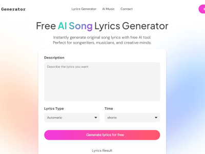 AI Lyrics Generator免费歌词生成器